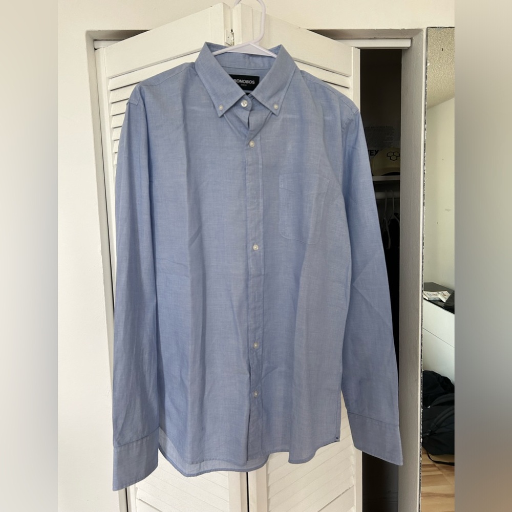 Bonobos Long Sleeve Button Down - M slim fit - light blue